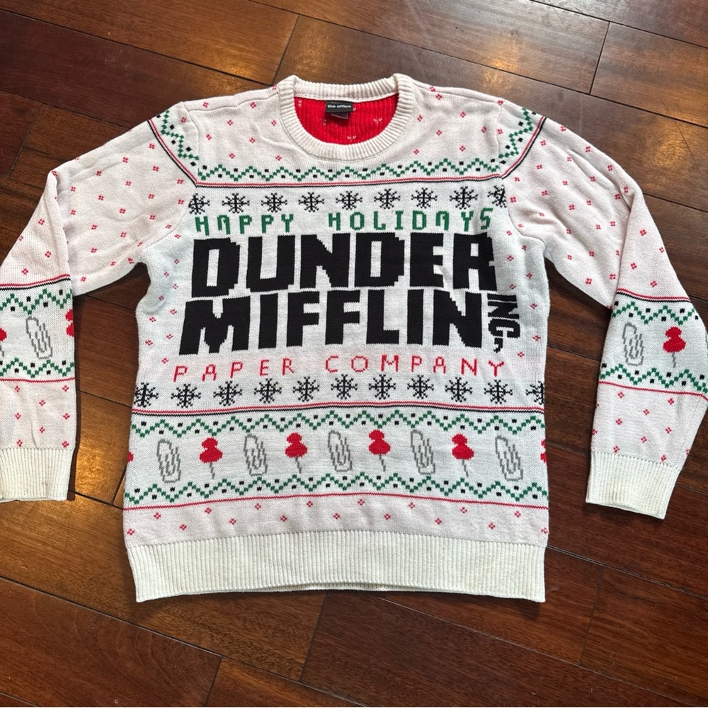 DUNDER MIFFLIN Ugly Christmas Sweater THE OFFICE Men’s XL
